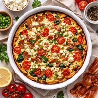 Crustless Quiche 2 W Bacon and Feta