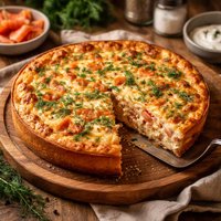 Crustless Smoked Salmon Quiche with Dill