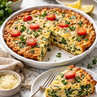 Crustless Spinach Quiche 3 Cheese