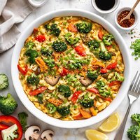 Crustless Stir Fry Quiche or Scrambled Omelette