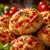 Crusty Cheese Red Pepper Rolls