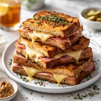 Crusty Grilled Ham and Cheese Sandwiches