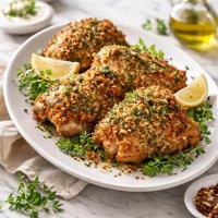 Crusty Herb Fried Chicken Baked