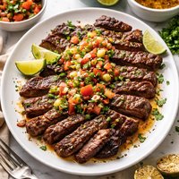 Cuban Steak with Garlic Citrus Marinade and Salsa Recipe