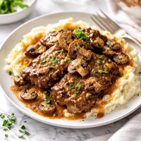 Cube Steak with Mushroom Gravy