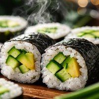 Cucumber and Avocado Sushi
