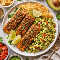 Cumin Crusted Salmon with Guacamole