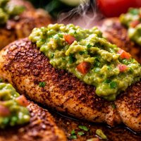 Cumin Dusted Chicken Breasts with Guacamole Sauce