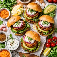 Cumin Spiced Red Lentil Burgers