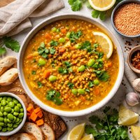 Curried Carrot Lentil and Edamame Soup Great Winter Soup