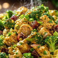 Curried Chicken Salad with Broccoli and Dates