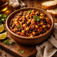 Curried Chickpeas and Black Beans