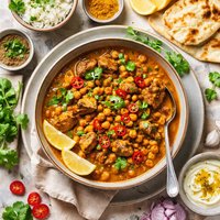 Curried Lamb with Chickpeas