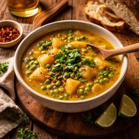 Curried Potato and Pea Soup