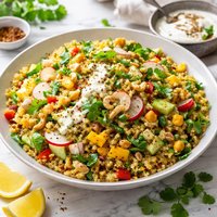 Curried Quinoa Salad with Yogurt Cumin Dressing