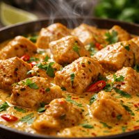 Curried Sauteed Chicken Chunks with Coconut Milk