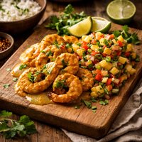 Curried Shrimp with Pineapple Salsa