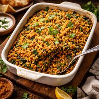 Curried Spinach and Lentil Bake