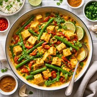 Curried Tofu and Green Beans