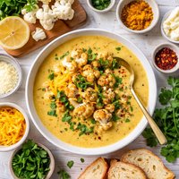 Curry Cream of Cauliflower Cheese Soup