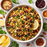 Curry Quinoa with Almonds and Cranberries