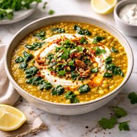 Dal with Spinach and Yoghurt