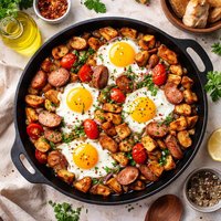Danish Sausage Egg Potato Hash