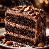 Dark Chocolate Almond Cake with Chocolate Almond Cream Cheese Fr