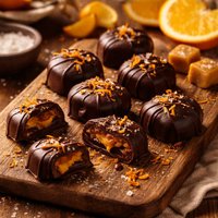 Dark Chocolate Caramel Orange Candies