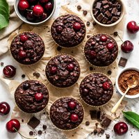 Dark Chocolate Cherry Muffins