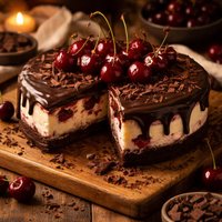 Dark Chocolate Covered Cherry Cheesecake