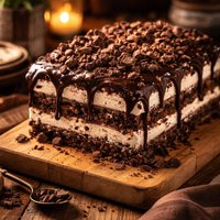 Dark Chocolate Crunch Ice Cream Sandwich Cake