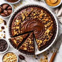 Dark Rich Creamy Dense Chocolate Peanut Butter Pie