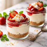 Decadent 5 Minute Strawberry Cheesecake for 2 Reg or Sugar Free