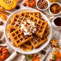 Decadent Pumpkin Pie Belgian Waffles