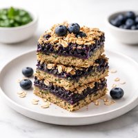 Deceptively Delicious Blueberry Oatmeal Bars with Spinach