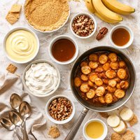 Deconstructed Banana Cream Pie Bananas Foster Variation