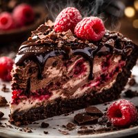 Deep Chocolate Raspberry Ice Cream Pie
