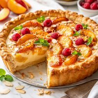 Deep Dish Peach Custard Pie