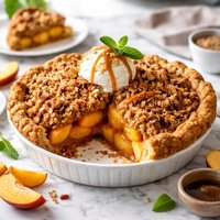 Deep Dish Peach Streusel Pie