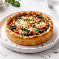 Deep Dish Spinach and Mozzarella Pizza