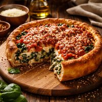 Deep Dish Spinach Pizza