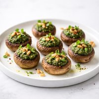 Dehydrator Pesto Stuffed Mushrooms