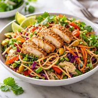 Delicious Asian Chicken Salad with Chow Mein Noodles