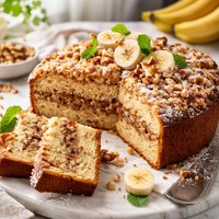 Delicious Banana Cake with Streusel Filling