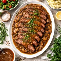 Delicious London Broil with Beefy Gravy