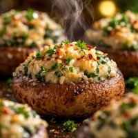 Delicious Low Fat Calorie Stuffed Mushrooms