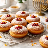 Delicious Sane Baked Sufganiot Doughnuts for Hanukkah