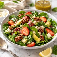Delicious Spinach Salad and Dressing
