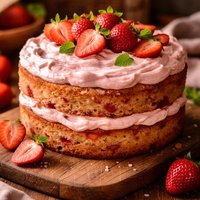 Delicious Strawberry Cake and Strawberry Cream Cheese Frosting